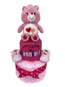2 Tier Love a Lot Care Bear Diaper Cake