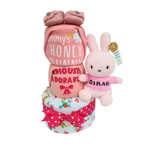 Bunny diaper cake, Rabbit diaper cake, Bunny baby gifts