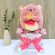 1-Tier Girl Bear Diaper Cake Hamper with cute bear plush, pink ribbon, and stacked diapers