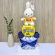 2-Tier Awesome Miffy Diaper Cake with plush topper and diaper tiers.